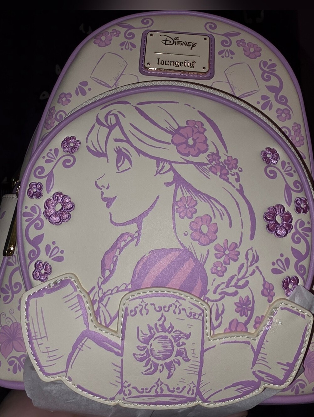 Brand New! Loungefly Disney Tangled Rapunzel Sketched Mini Backpack